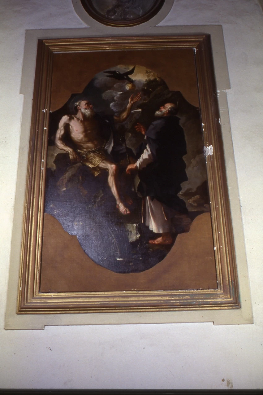 Sant'Antonio Abate e San Paolo Eremita nutriti da un corvo - Chiesa di S. Maria Donnaromita, Napoli